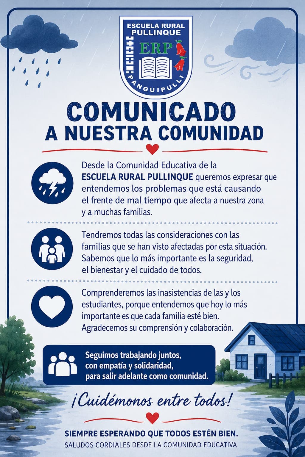 Comunicado archivado sobre consideración de asistencia por condiciones meteorológicas